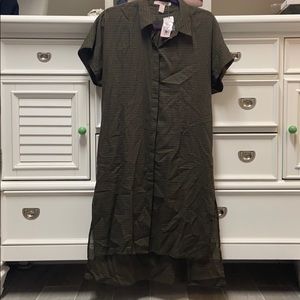 Plaid Olive and Green Dress